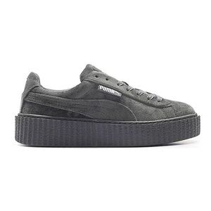 PUMA x Fenty Rihanna Creeper Glacier Gray Velvet Platform Sneakers Size 8